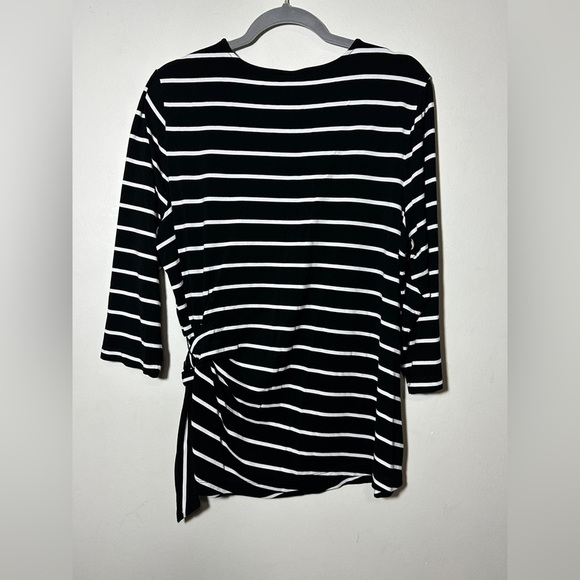 Chico’s Black and White Striped Women's Top with Side Tie Size 3 (XL) - Picture 8 of 9